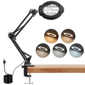 Cof029uka Colfuline 10x Magnifying Glass With Light And Stand Rechargeable Desk Lamp Wi