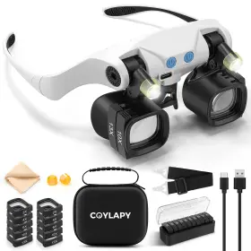 12sxc Coylapy Magnifying Glasses For Close Work Jewelers Glass With Light And 5 I