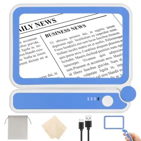 Lzx-12075 Coylapy Magnifying Glass With Light For Reading 4x Rechargeable Full Page Magnifier