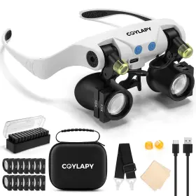 Rjs21sxc Coylapy Magnifying Glasses For Close Work Jewelers With Light And 7