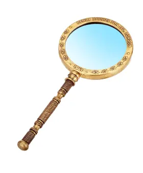 Cur0030z Curio Magnifying Glass For Reading Seniors Vintage Brass Frame With Large Hand