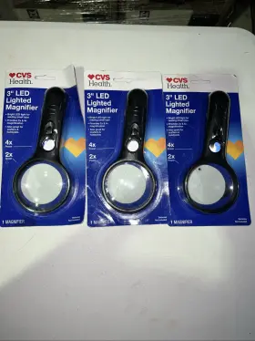 Cvs 050428648568 3pk Health Handheld 3 Inch Bright Led Lighted Magnifier