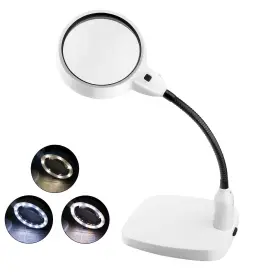 Hh02 Dandelion Magnifying Glass With Light 10x Lighted Magnifier Weighted Base 4.8 Inch