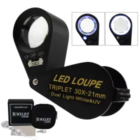 Kib-249 Danoplus 30x Magnifier Jewelry Loupe Led Uv 21mm Achromatic Triplet Lens Optical Glass