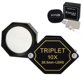 Kib-250 Danoplus 10x Magnifier Jewelry Loupe 20.5mm Triplet Lens Optical Glass Pocket Gem Magn