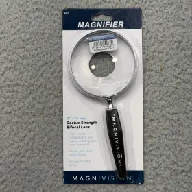 Daybreaksale.com 024021000634 Nip Magnivision 3 Inch Double Strength Bifocal Lens Sturdy Metal Handheld Magnifier