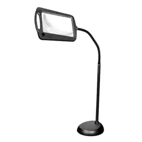 402039-04 Daylight 24 Full Page 8 X 10 Inch Magnifier Led Illuminated Floor Lamp Black