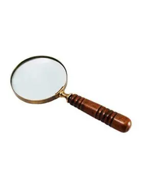Deconoor 945091927725 Brass 10x Handheld Magnifier Wood Handle Antique Ideal For Reading Inspec