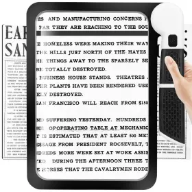 Delixike 768476586687 5x Large Magnifying Glass With Bright Led Page Magnifier 48 Ant