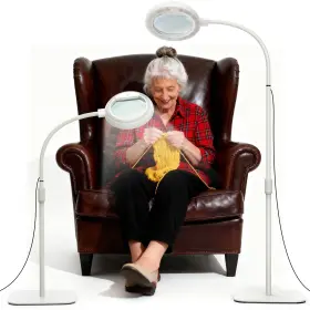 Ab-116 Delixike 10x Large Floor Magnifying Glass With Light And Stand Lamp