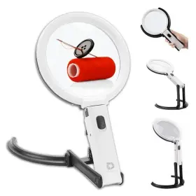 Deluxe Products 065007730065 Foldable Magnifying Glass With Light And Stand - 2 In 1 Handh