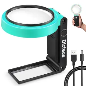 Dicfeos 760385240148 30x 40x Magnifying Glass With Light And Stand Non-rechargeable Folding Desi