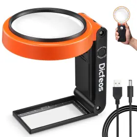 Dic027 Dicfeos 30x 40x Magnifying Glass With Light And Stand Non-rechargeable Folding Desi