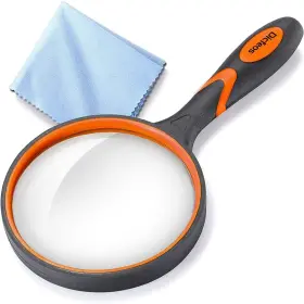 Ln8980 Dicfeos Magnifying Glass 10x Handheld Reading Magnifier With Cleaning Cloth-100mm