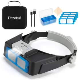 Di-81bc-magnifying Dilzekui Magnifying Glass With Light 1.5x To 3.5x Rechargeable Glasses Wit