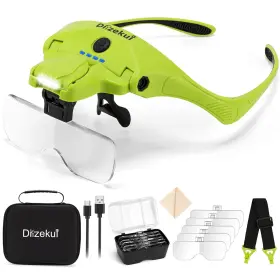 Lv-92b2c1-1-3.5x-case Dilzekui 1x To 3.5x Magnifying Glasses With Light Rechargeable Glass