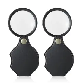 583374 Dimeho 2 Pcs Small Magnifying Glass 10x Mini Pocket Magnify Portable Fo