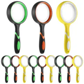 655403 Dimeho 12 Pcs 10x Magnifying Glass Non-slip Handheld Shatterproof Reading Magnifier