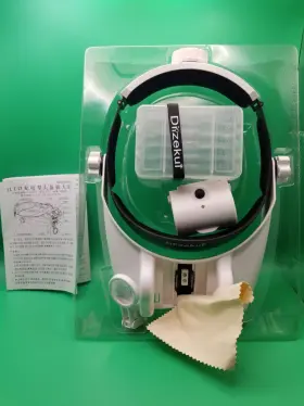 Mg82000mc Dizokui 3 Led Headband Helmet Magnifier Repairing Reading Magnifying Glass