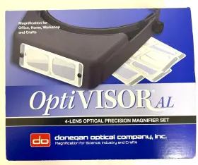 Al-s1 Donegan 633096001868 Optivisor 4 Lens Optical Magnifier Complete Set - Usa