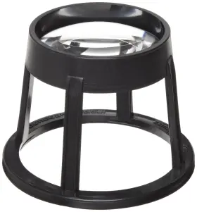 A-2028 Donegan Optical 5x Aspheric Round Stand Magnifier 60mm Lens Grade Made In Usa Heavy Duty