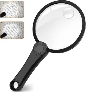 8036-2 Dongguan Wufan Opticalelectronic Technology Co. Ltd Led Magnifying Glass With 2 Lights - Usb Rechargeable 3 Modes 2x Magnification