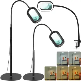 De-q10 Drdefi 10x Rectangular Magnifying Glass With Light And Stand 24 Inch Flexible Gooseneck