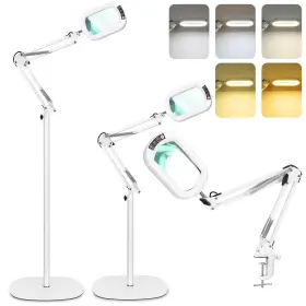 Me602-flvd03w Drdefi 10x Rectangle Magnifying Glass With Light And Stand 5 3 Inch Real Co