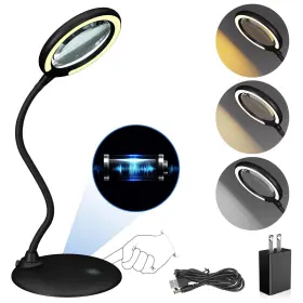 Dudsoeho 768510568617 5x Rechargeable Magnifying Glass With Light 3 Color Modes Lighted