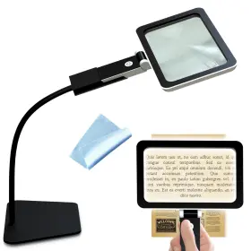 Fullpagemagnifier-001 Dudsoeho 5x Full Page Magnifying Glass With Light And Stand For Reading Craft Hobbies