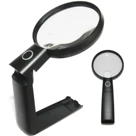 Easy Magnifier 744271972337 Large Magnifying Glass 2x Hands Free With Led Light And Stand Spot Lens 4x