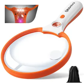 608b Ebbnivs Large Magnifying Glass With Light Magnifier 10x 20x 45x Handheld Illuminated