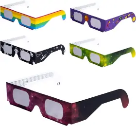 5-pac Eclipse Glasses Usa Cli/asso/5-pac Solar Aas Approved Viewing With Superior Optics Enhanced Magnif