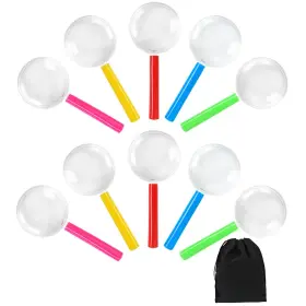 Elcoho 705419468990 25 Pack Magnifying Glasses Plastic Colorful For Par