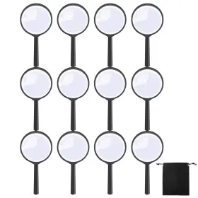 Elcoho 725756612412 12 Pack Handheld Magnifier Plastic Magnifying Glass For Reading Jewelry Home