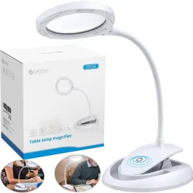 Esyhm676 Esynic Usb-c Rechargeable Magnifying Glass With Light And Stand 15 Leds Magni