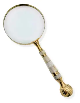 Evmop1 Evenchae Fine Magnifying Glass Mother Of Pearl And Brass Handle 4x Magnifier Extra