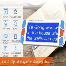 Rs500se Eyoyo 933834791599 5 Inch Electronic Read Magnifier Assist Low Vision Av/hdmi Digital Visual Reading
