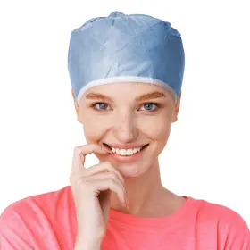 100ppsc-bl Ezgoodz Blue Disposable Surgical Caps For Women And Men. Pack Of 100 Polypropylene Su