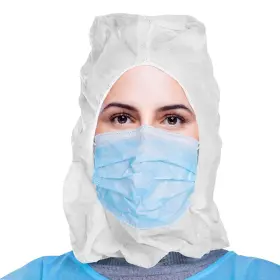 Ezgoodz 993933121224 Disposable Hood Cap One Size Pack Of 100 White Bouffant Hoods With E