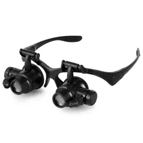 Flexzion 810651038044 Lighted Head Magnifier Glasses With 8 Pairs Interchangeable Lens 2.5x To 25x