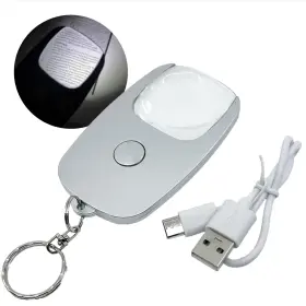 Flipo 768824455801 Rechargeable Magnifying Glass With Light 5x Lighted Magnifier Pocket Magnifyi