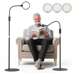 5f-8079-7 Floranest 10x 15x Magnifying Glass With Light And Stand 48-led Lighted Adjustable Heigh