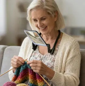 Fooikos 704090726290 Magnifying Glass With Light For Reading Neck Hands Free Book Page Magnifie