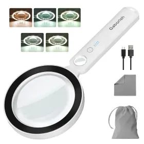 Xt-6907-bk Gaborish Xt-6907-bk&wt Magnifying Glass With Light 10x 30x Handheld Real Magnifier 36 Le