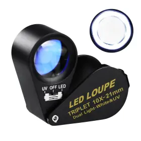 Gem-246 Gain Express Illuminated Jewelers Loupe Magnifier Foldable Jewelry With 6 Led &