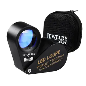 Gem-247 Gain Express Jewelers Loupe 15x 21mm Magnifying Glass Magnifier Coin Magnif