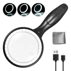 Ga-fdj-2024-7 Gayrrnel Magnifying Glass With Light 33 Leds 30x For Reading Lighted