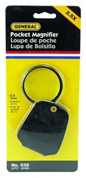 General Tools 038728424006 532 2.5x Power Pocket Magnifier With Simulated Leather Case Black