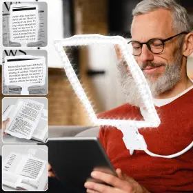 Glowsky 445037862819 Hands Free Magnifying Glass For Reading Full Book Page Magnifier With 50 Ultra-b